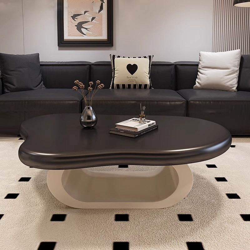 Contemporary Nordic Cloud Shape Alien Irregular Oval Iron Rock Slab Coffee Table For Living Room