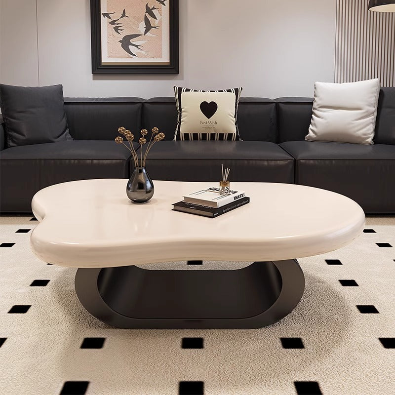Contemporary Nordic Cloud Shape Alien Irregular Oval Iron Rock Slab Coffee Table For Living Room